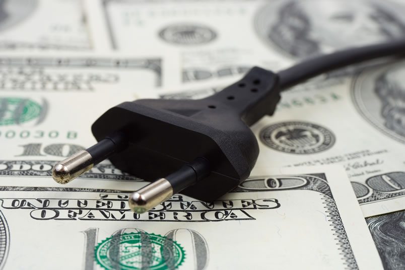 Electric plug on money